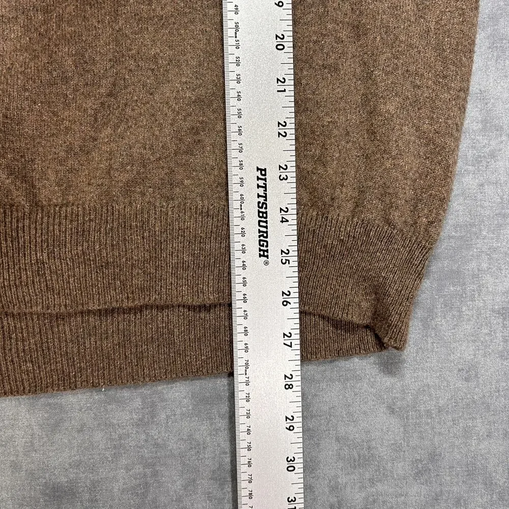 J.Crew Mens XL Cotton Cashmere V Neck Sweater Brown knit Preppy 86055